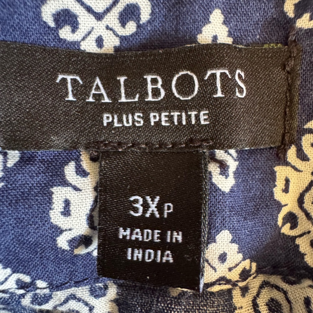 Talbots Blue and Pink Embroidered Tunic 3/4 Sleeve - Picture 2 of 10